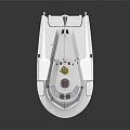 White Streamlined Concept Vehicle With Transparent Cockpit And Yellow Top Component